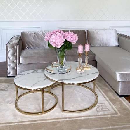 KC FURN-Accent Marble Top Nesting Tables