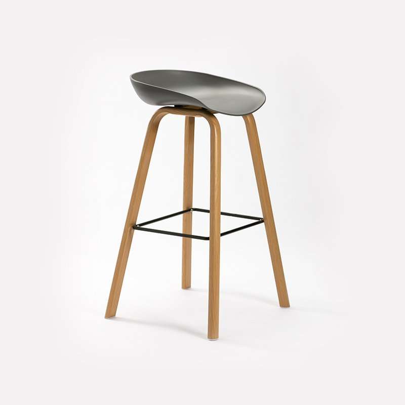 KC FURN Walnut Wood Bar Stool