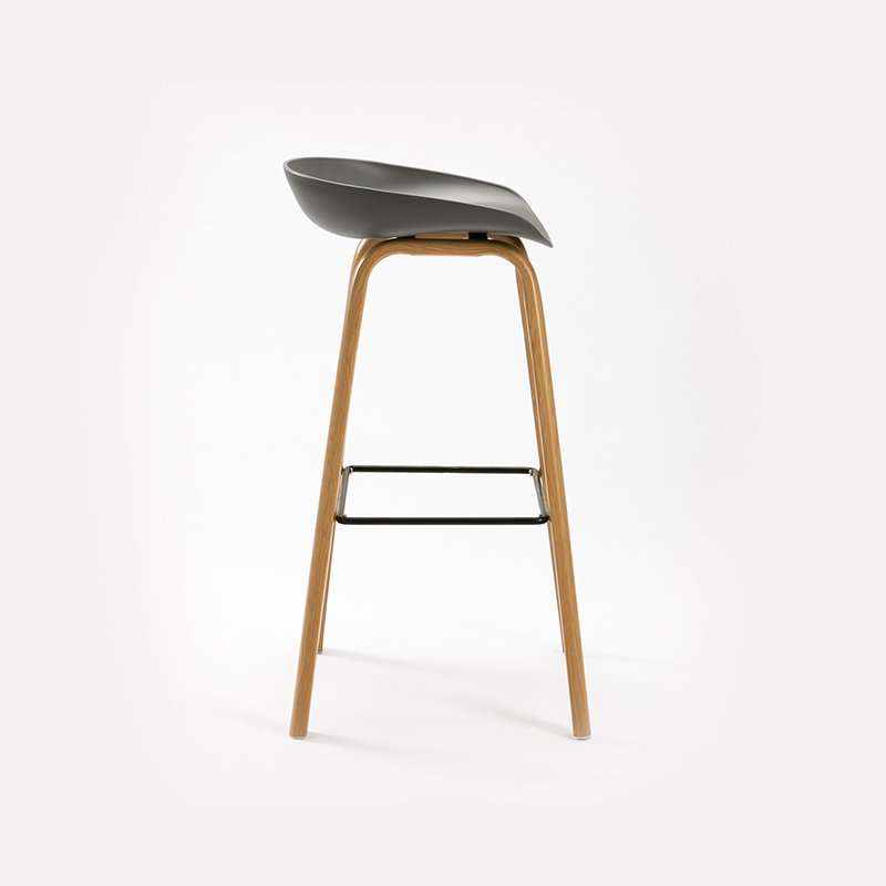 KC FURN Walnut Wood Bar Stool