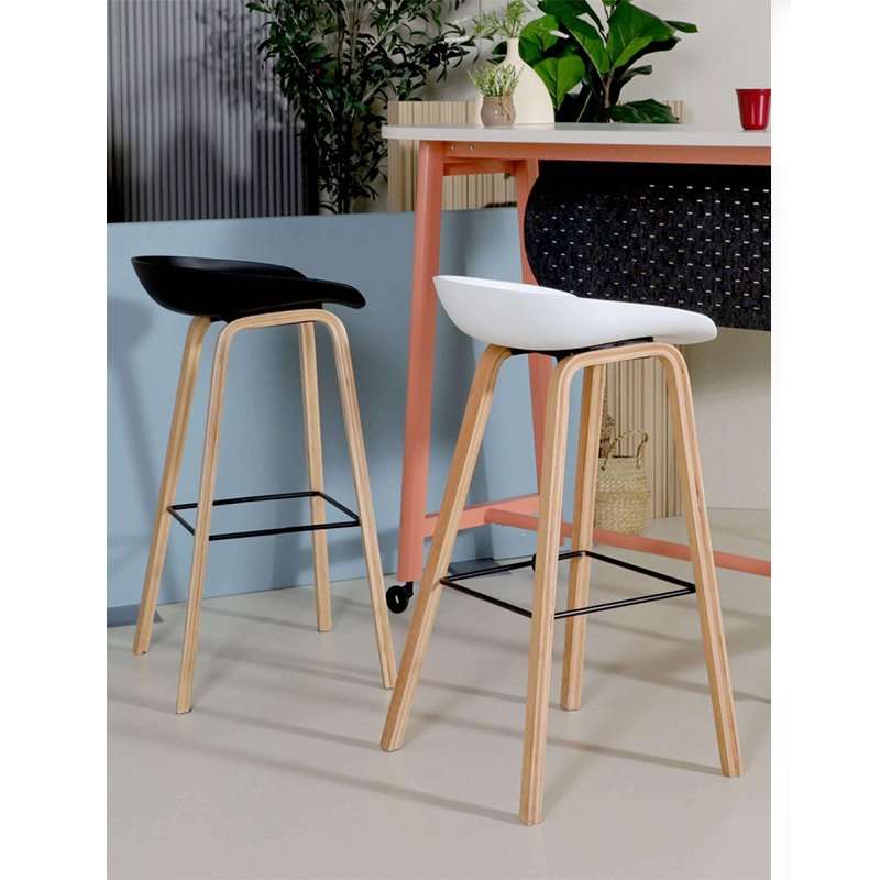 KC FURN Walnut Wood Bar Stool