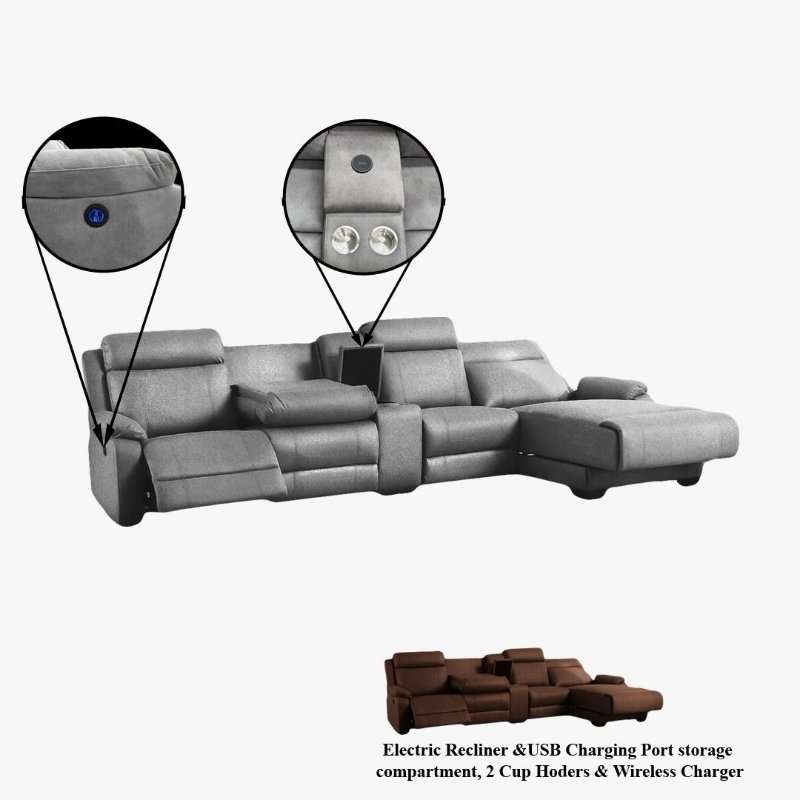 KC FURN- Ginaboy Electric Recliner Lounge Suite