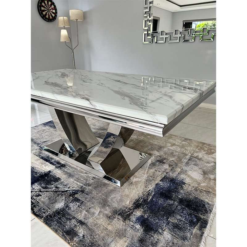 KC FURN-Alexa Marble-Top Dining Table