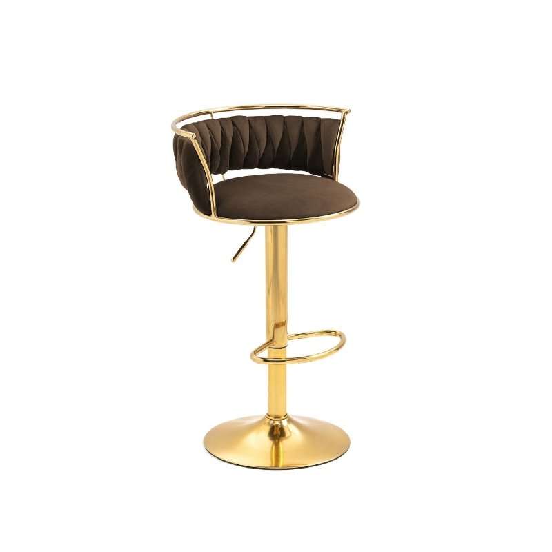 KC FURN Lexi Velvet Swivel Bar Stool