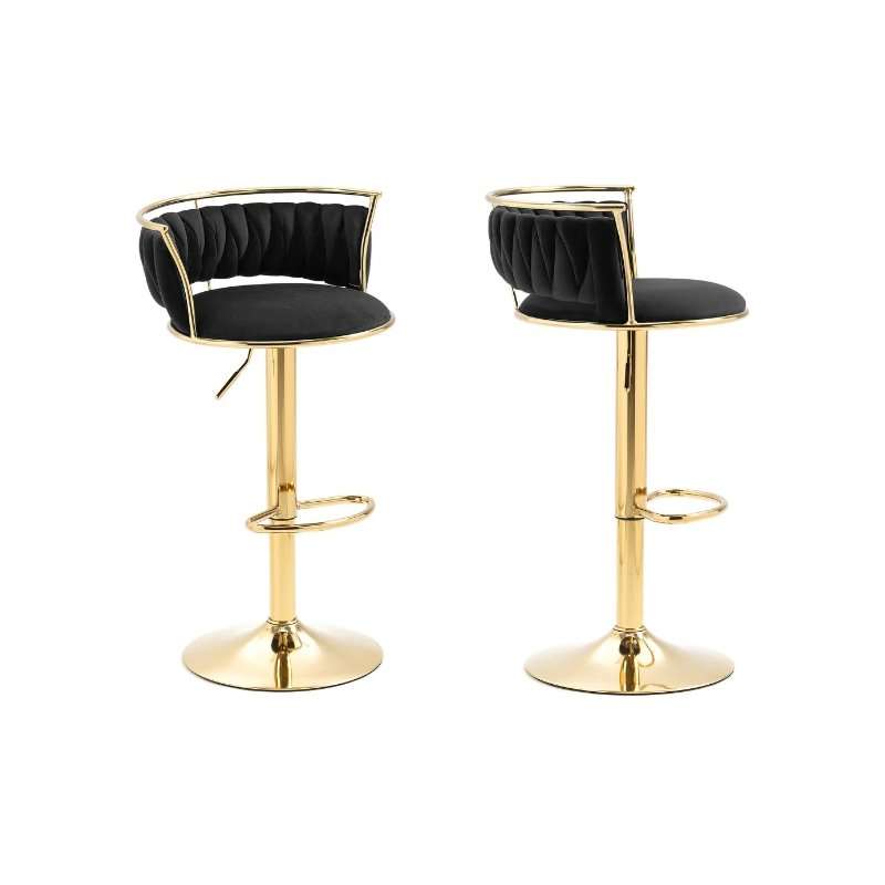 KC FURN Lexi Velvet Swivel Bar Stool
