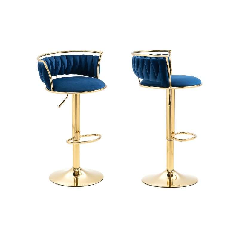 KC FURN Lexi Velvet Swivel Bar Stool