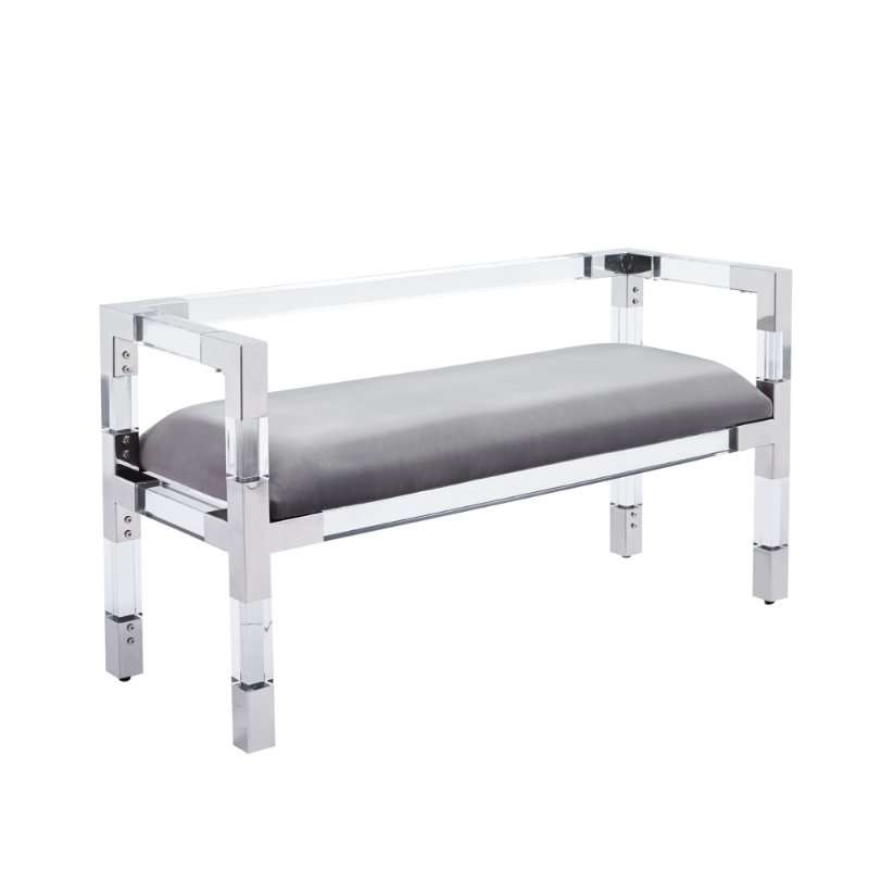 KC FURN-Anastasia Silver Bench