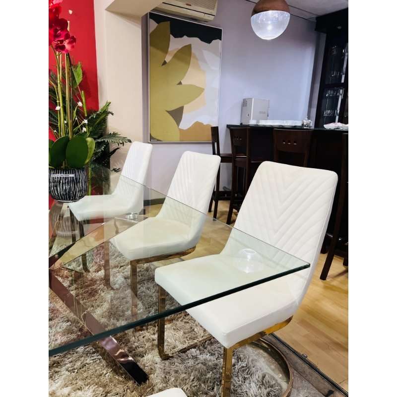 KC FURN-Rosegold Valerio 8 Seater Dining Set