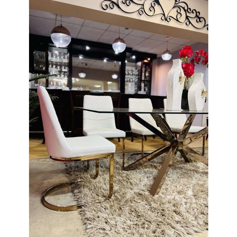 KC FURN-Rosegold Valerio 8 Seater Dining Set