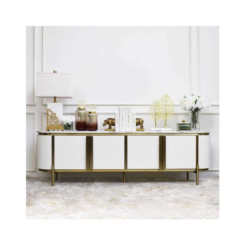 KC FURN-Venezia Tv Stand   (White )