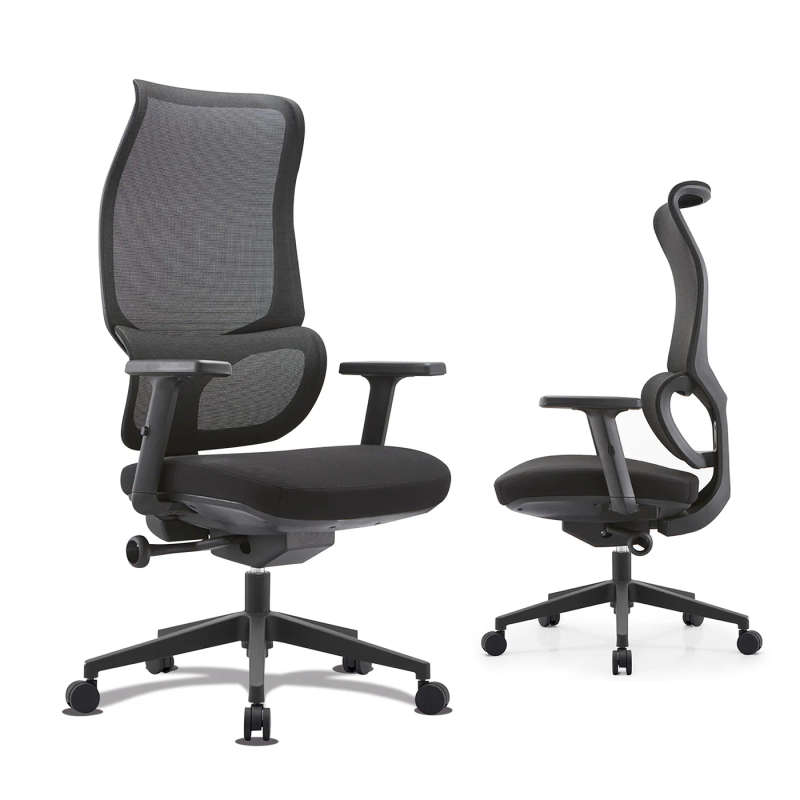 KC Furn -Ergonomic Black Office Chair with Lumbar Support
