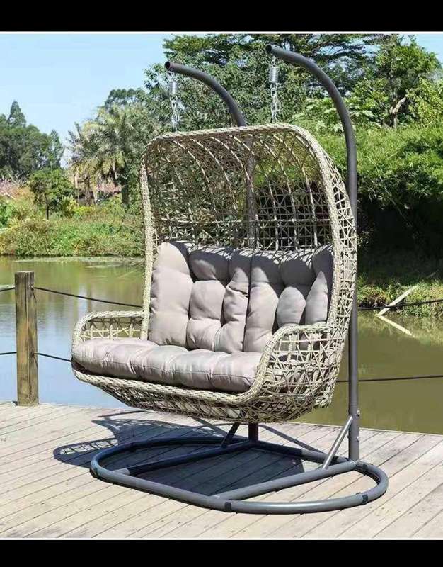 KC Furn-Double Basket Rattan Swing Chair