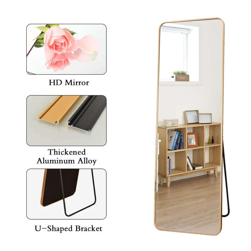 KC Furn- Black Framed Flat Mirror