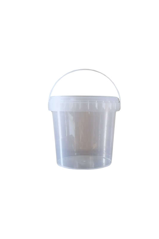 1L Clear Bucket with a Lid + Handle