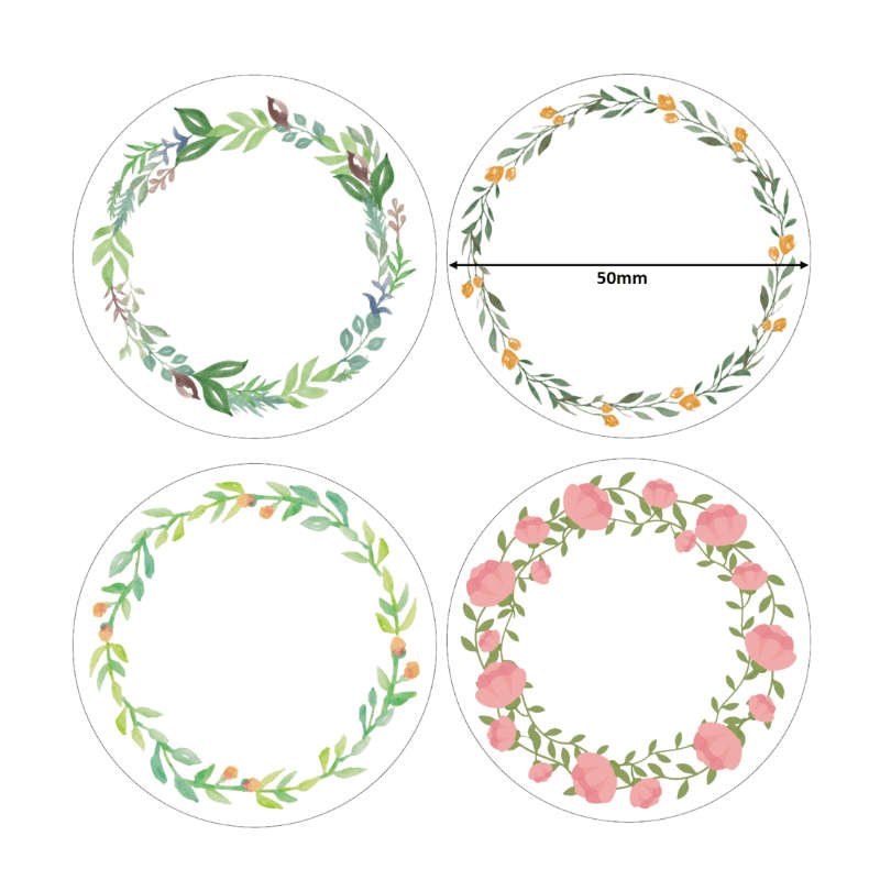 B21/B3S Themed - Floral Round 50mm (150 labels)