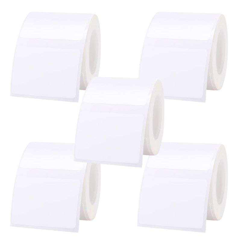5 Rolls of White B21 Labels Bundle