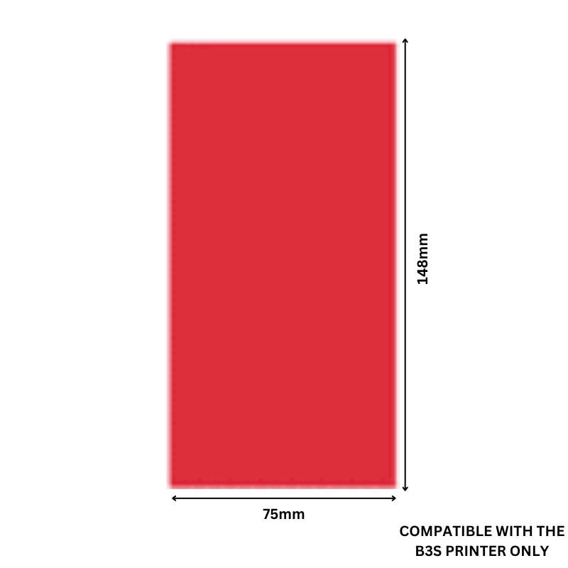 B3S Red Paper 75x148mm (45 non-adhesive sheets)