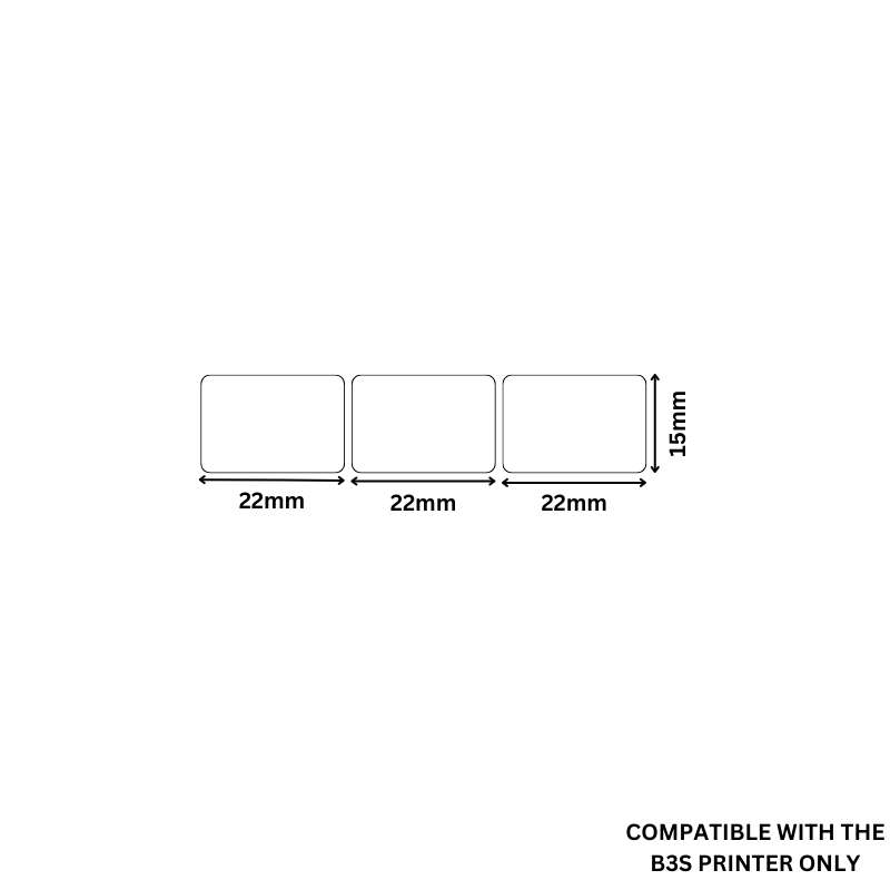 B3S White - Rectangular 22x15 mm (1200 labels)
