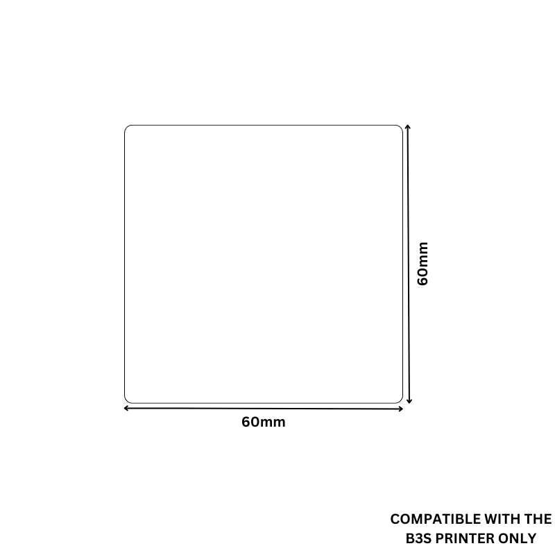 B3S White - Square 60x60 mm (125 labels)