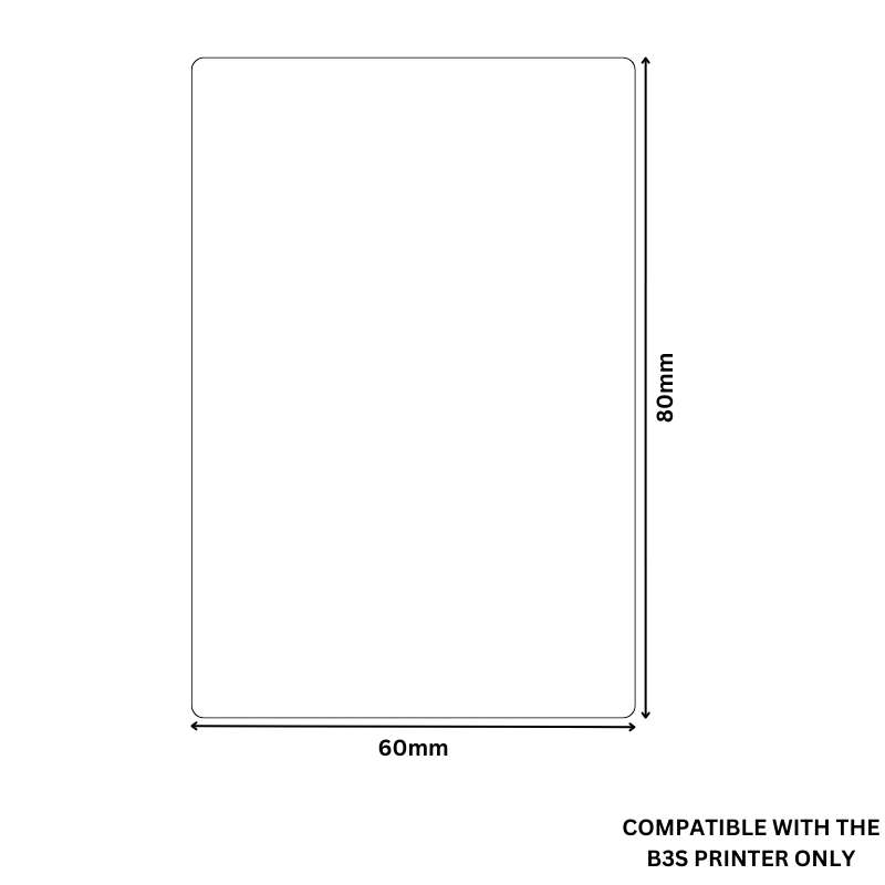 B3S White - Rectangular 60x80 mm (95 labels)