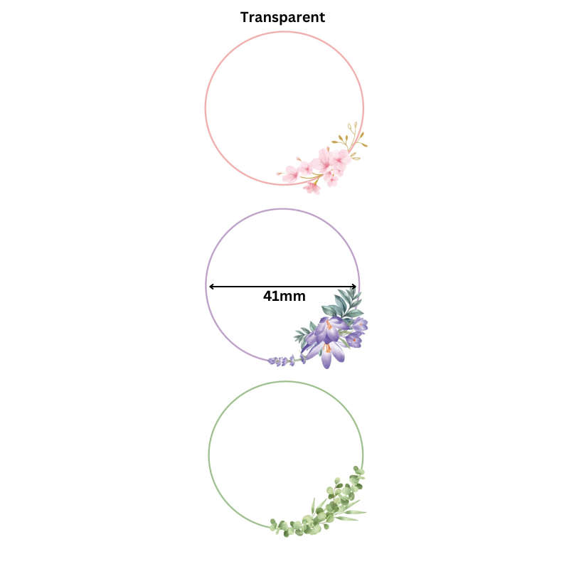 B21/B3S Transparent Themed - Multi Colour Blooming Round 41mm (170 labels)