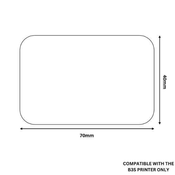 B3S White - Rectangular 70x40 mm (180 labels)