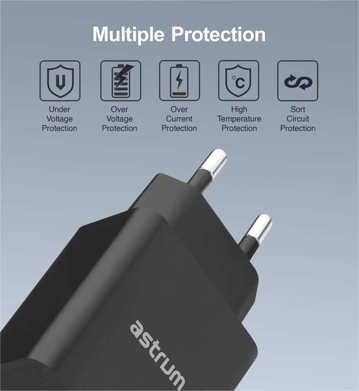 Astrum Pro Dual U24 12W Dual USB Travel Wall Charger + Micro USB Cable