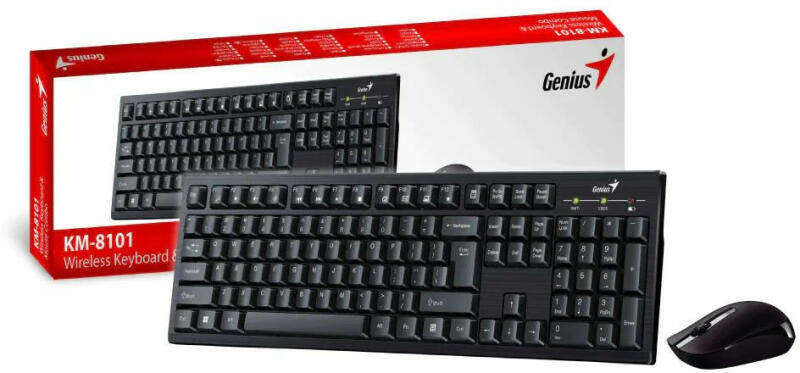 Genius KM-8101 Wireless Keyboard and Mouse Combo (Black)