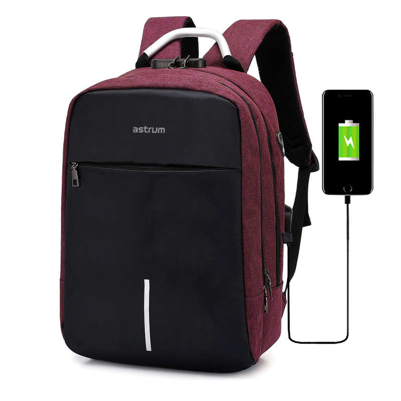 Astrum LB220 Oxford 300D 15-inch Notebook Backpack Red Black