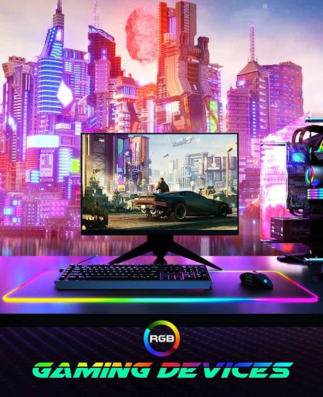 Extended Size & Durable RGB Gaming Mouse Pad Non-slip Rubber Base