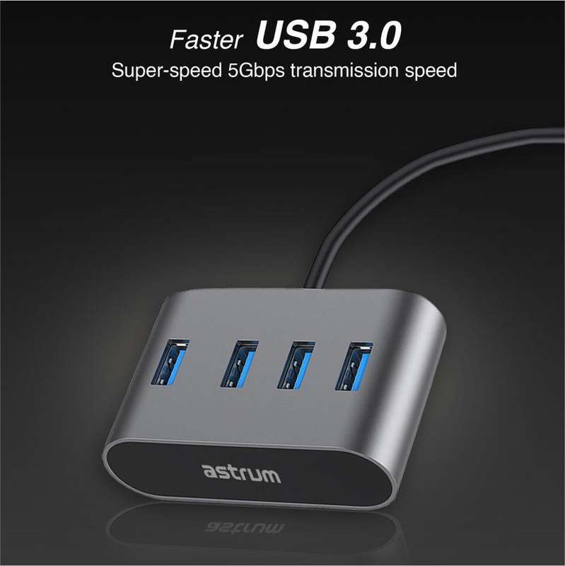 Astrum 2 in 1 4 Port USB 3.0 Multi-Port Hub - UH350