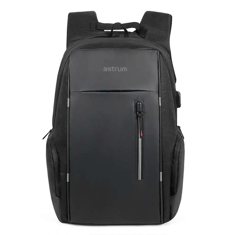 LB210 15 PU + Nylon Laptop Backpack with USB  Black