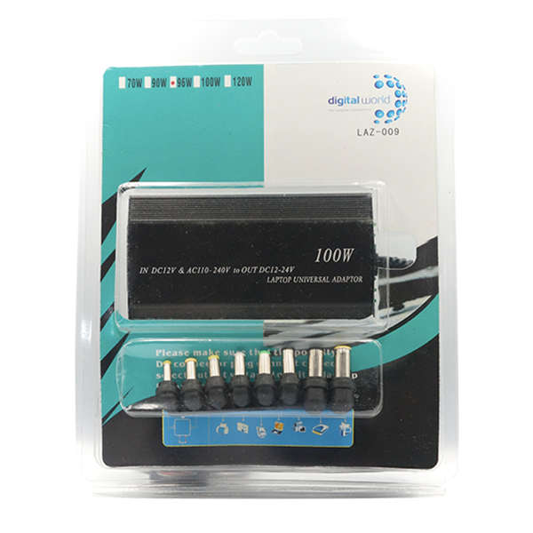 DW-LAZ009-Laptop Universal Power Adaptor 12-24V, AC/DC 100W