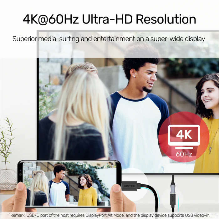 Full-Featured USB-C Extension Cable with 4K@60Hz, 100W Power Delivery and 10Gbps Data (USB 3.2 Gen2)