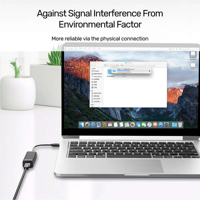 USB 3.0 to Gigabit Ethernet Adapter in Black