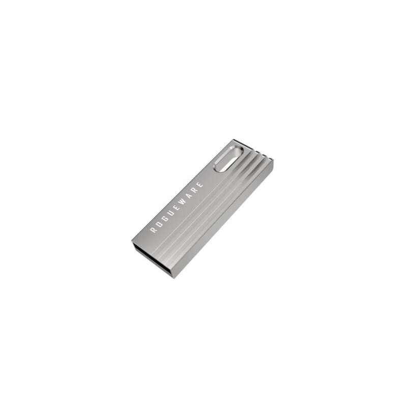 Rogueware Silver 16GB Metal Capless USB 2.0 Flash Drive