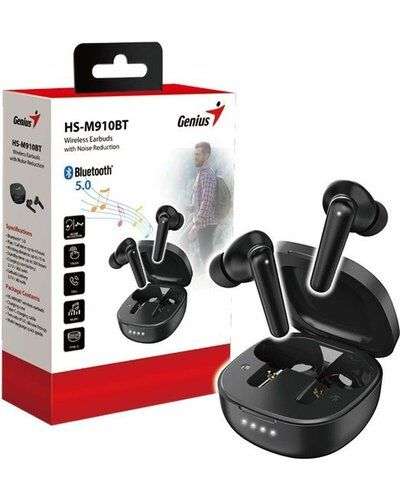 Genius HS-M910BT Bluetooth Earbuds with Noise Reduction (Black)