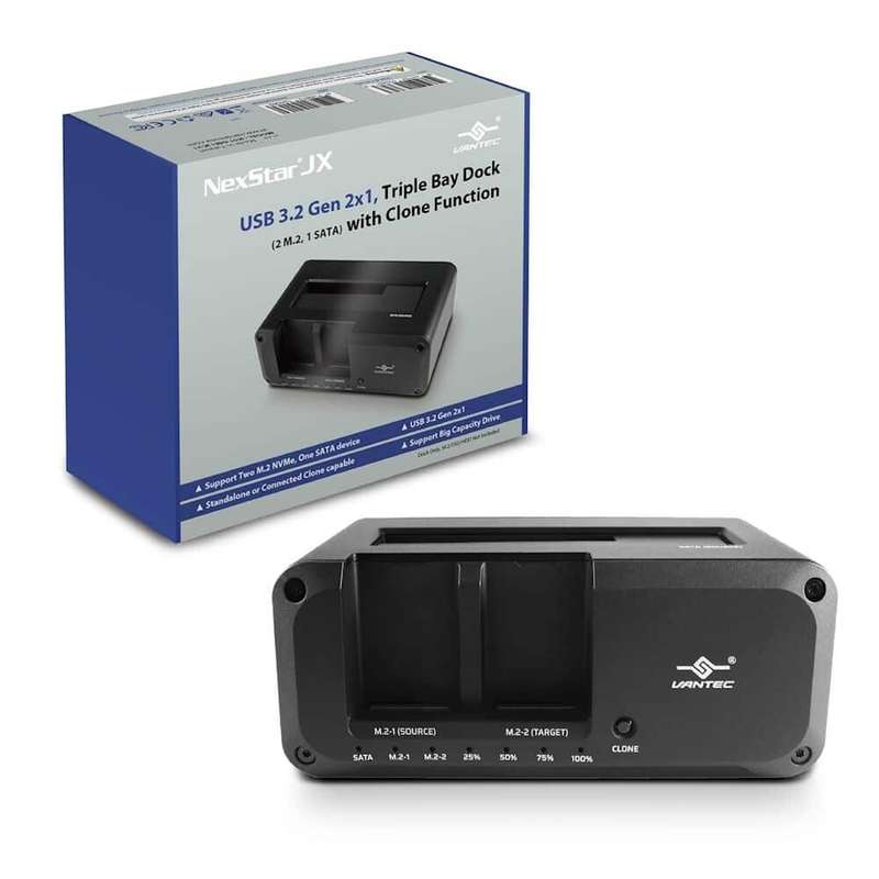 NexStar JX; USB 3.2 Gen 2×1; Triple Bay Dock (Dual M.2; Single SATA) With Clone Function