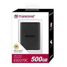 Transcend TS500GESD270C ESD270C Portable 500GB USB 3.1 Black Solid State Drive