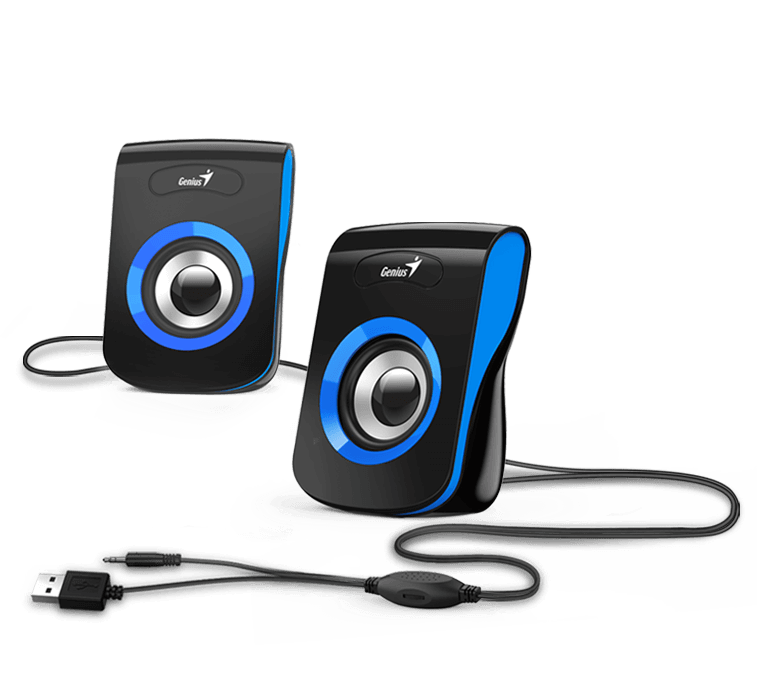 Genius SP-Q180 2.0 Speakers - Blue, USB Powered