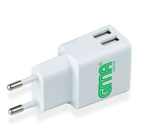 GMA Dual USB Charger 2.4A  White