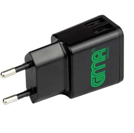 GMA Dual USB Charger 2.4A  Black