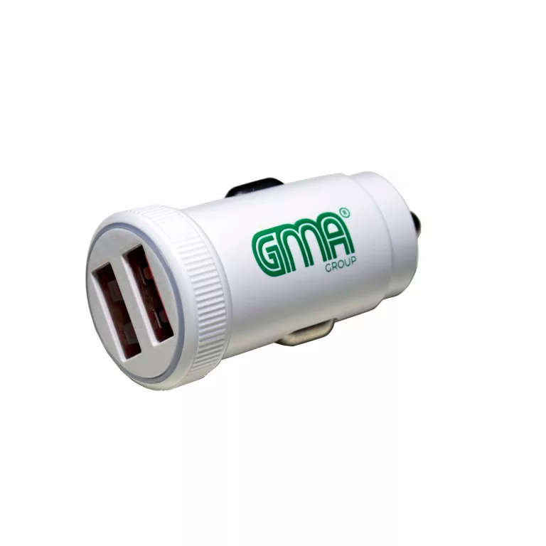 GMA Car Charger Dual USB  White