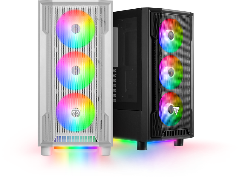 GAMDIAS ATHENA M6 GAMING CASE - Black / Mesh Front Panel