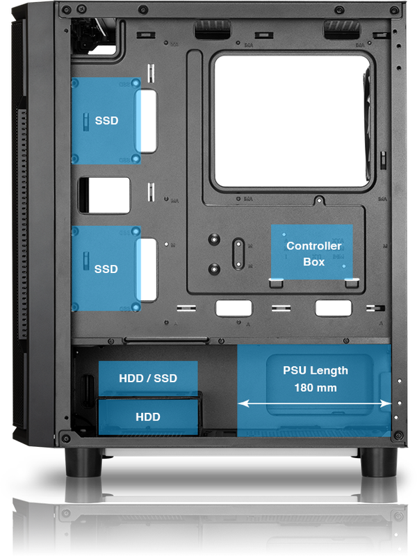 GAMDIAS ATHENA M6 GAMING CASE - Black / Mesh Front Panel