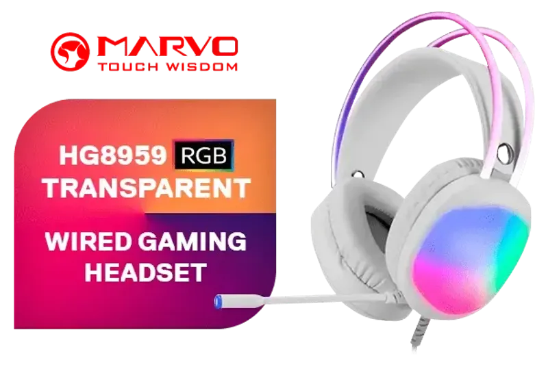 MARVO HG8959 RGB Transparent Wired Gaming Headset