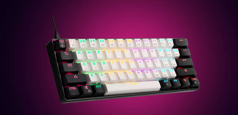Gamdias AURA GK2 60% RGB Gaming Keyboard - Stylish Black & White Design