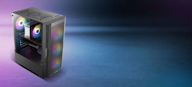 Antec AX20 Elite Mid Tower Gaming Case -Pre-Installed 4 x 120mm RGB Fans