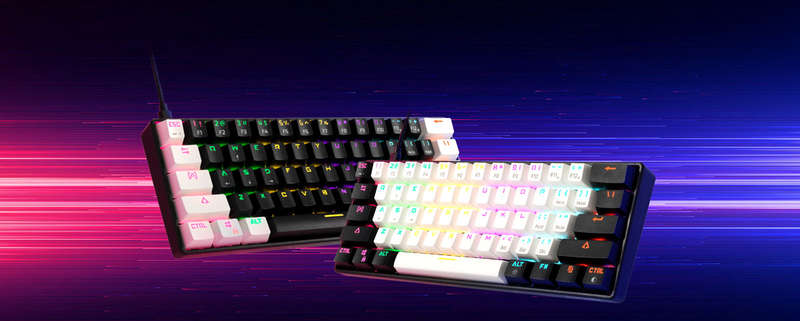 Gamdias AURA GK2 60% RGB Gaming Keyboard - Stylish Black & White Design