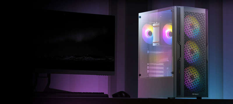 Antec AX20 Elite Mid Tower Gaming Case -Pre-Installed 4 x 120mm RGB Fans
