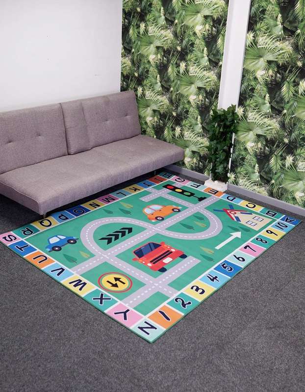 Rectangular Crystal Velvet Carpet for Kids